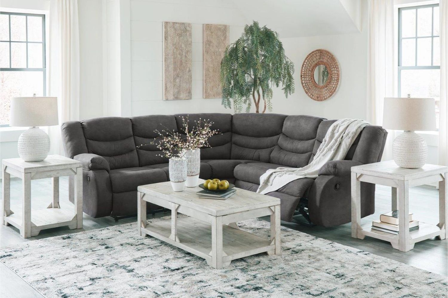 Partymate 2-Piece Reclining Sectional In Slate 36903S2