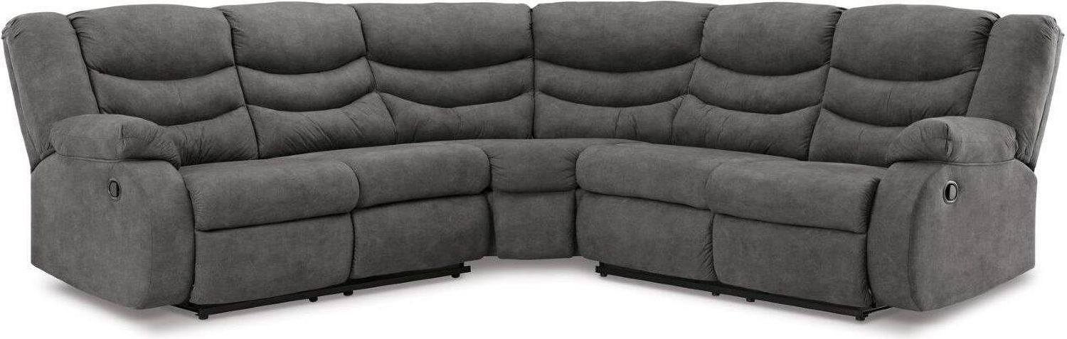 Partymate 2-Piece Reclining Sectional In Slate 36903S2