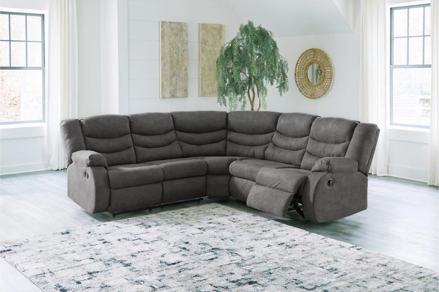 Partymate 2-Piece Reclining Sectional In Slate 36903S2