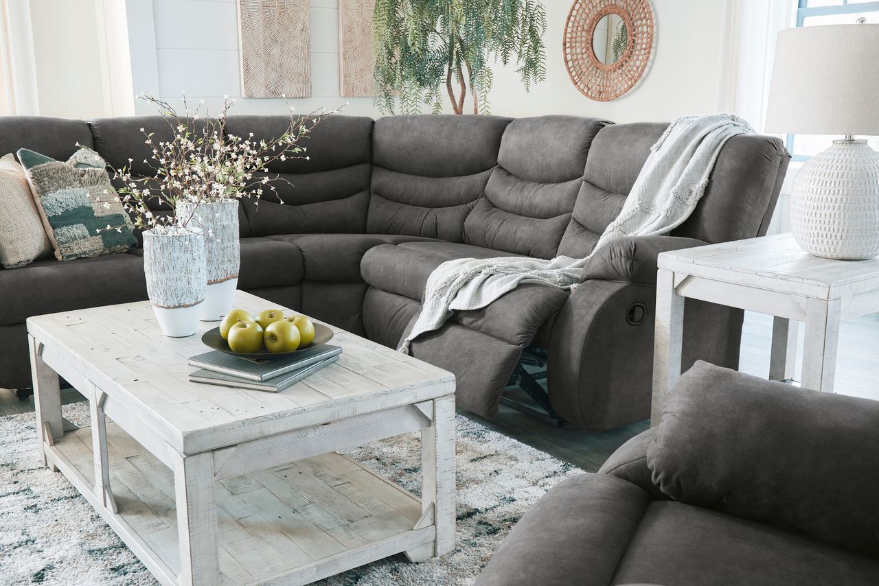 Partymate 2-Piece Reclining Sectional In Slate 36903S2