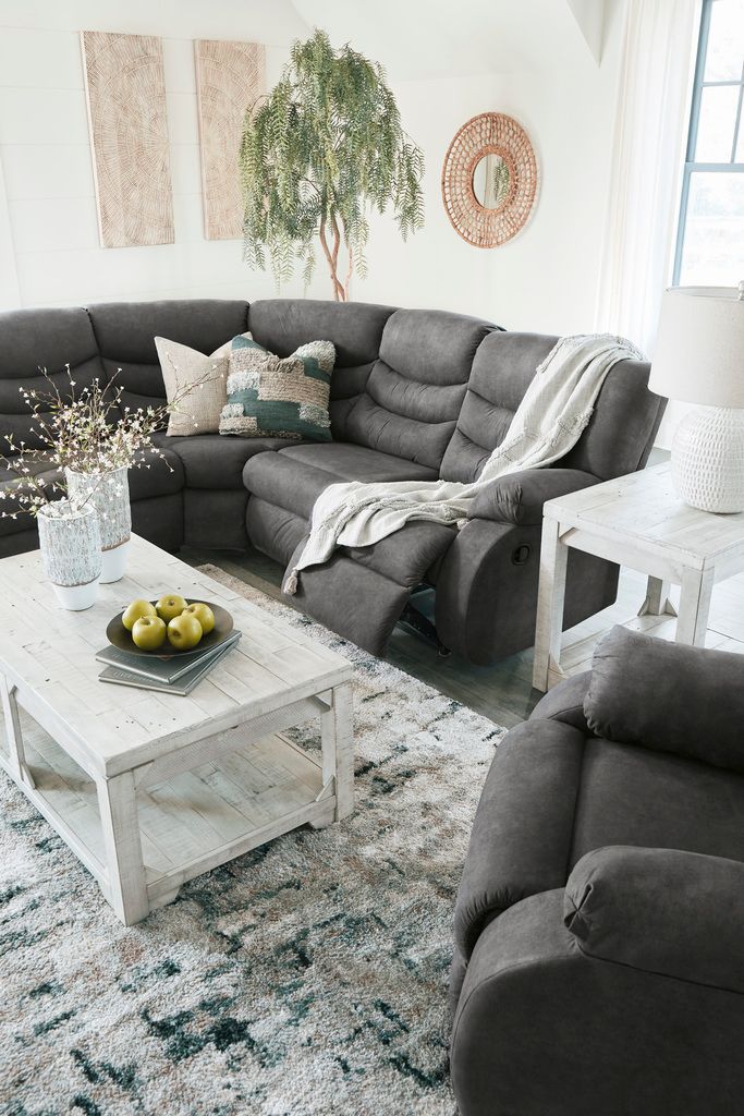 Partymate 2-Piece Reclining Sectional In Slate 36903S2