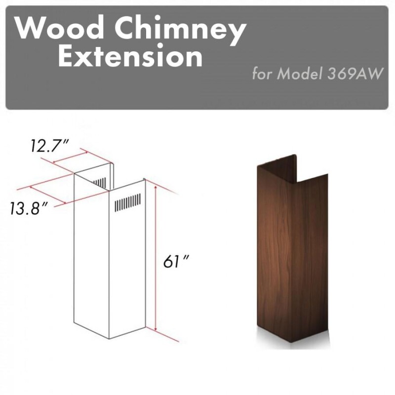 61" Wooden Chimney Extension for Ceilings up to 12.5 ft. 369AWE