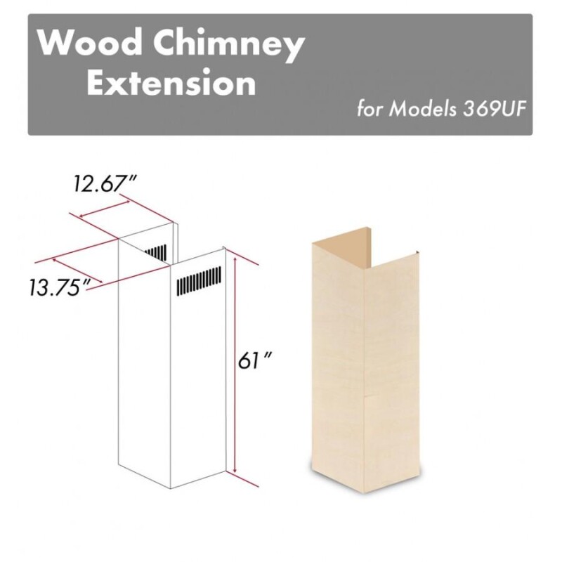 61" Wooden Chimney Extension for Ceilings up to 12.5 ft. 369UFE