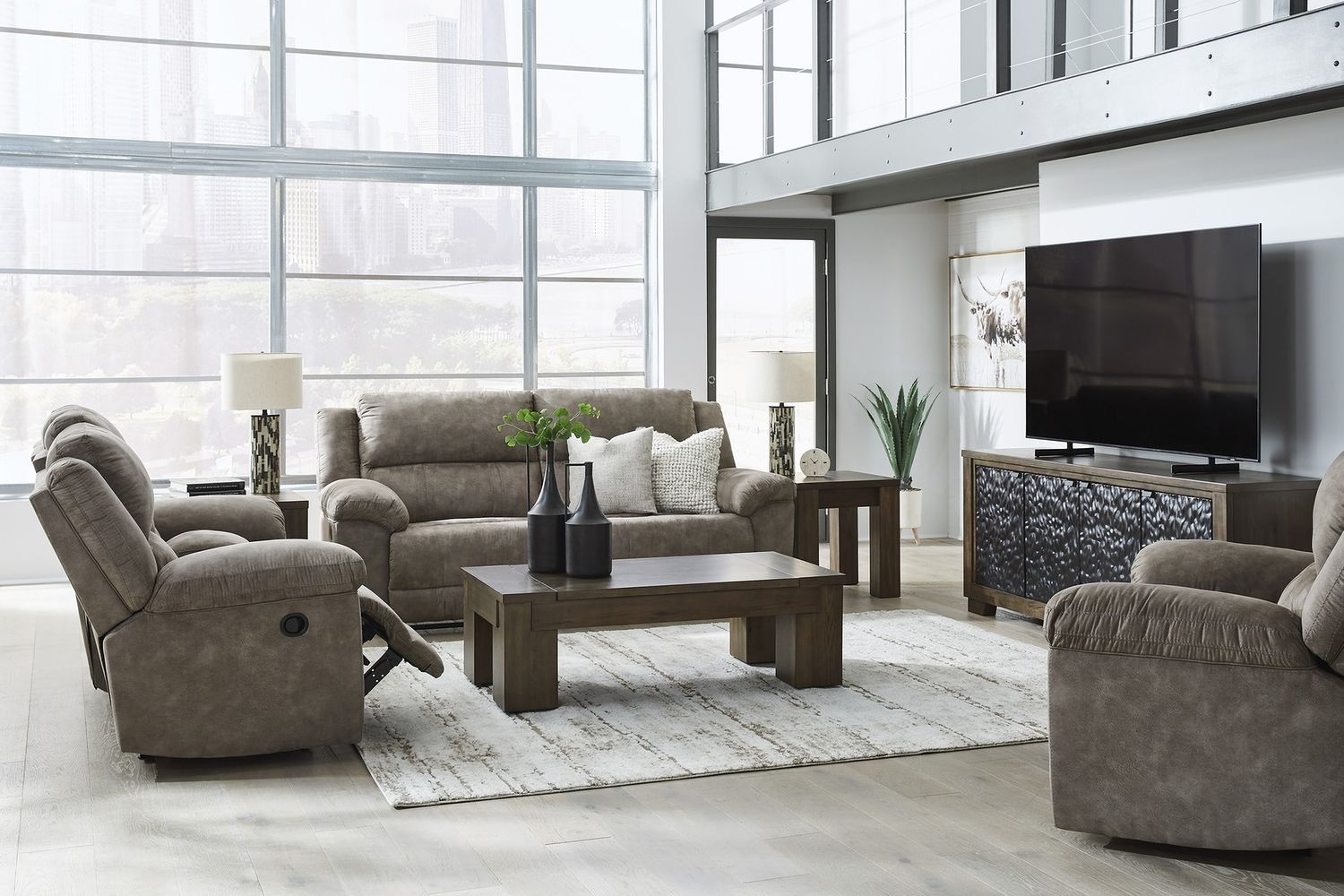 Laresview Oversized Recliner In Fossil 3720352