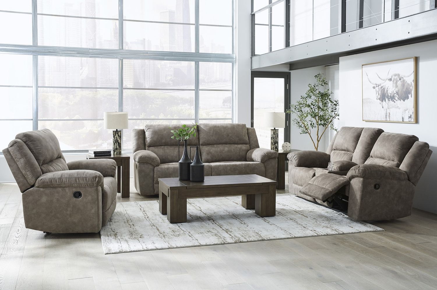 Laresview Reclining Sofa In Fossil 3720381