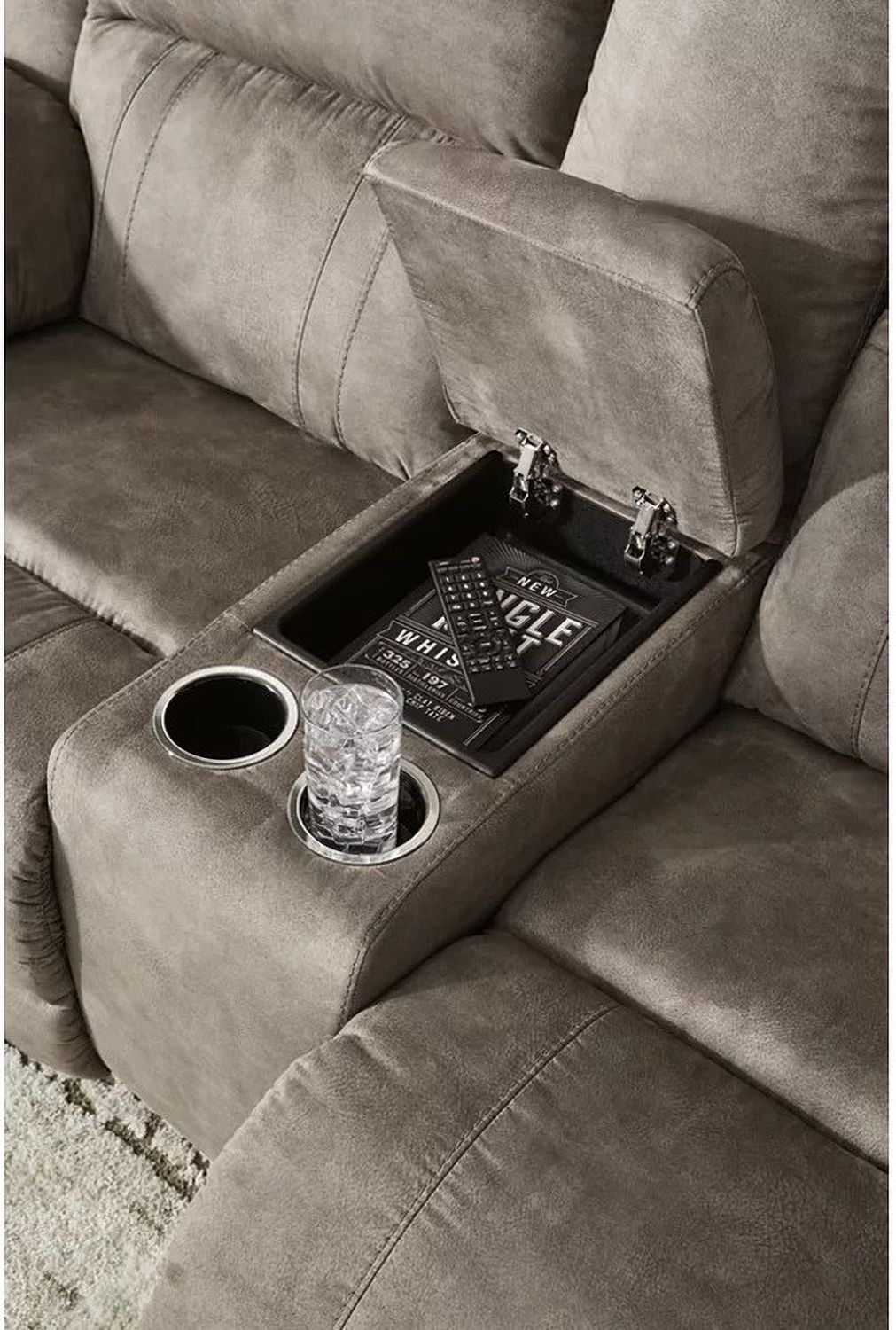Laresview Reclining Loveseat with Console In Fossil 3720394