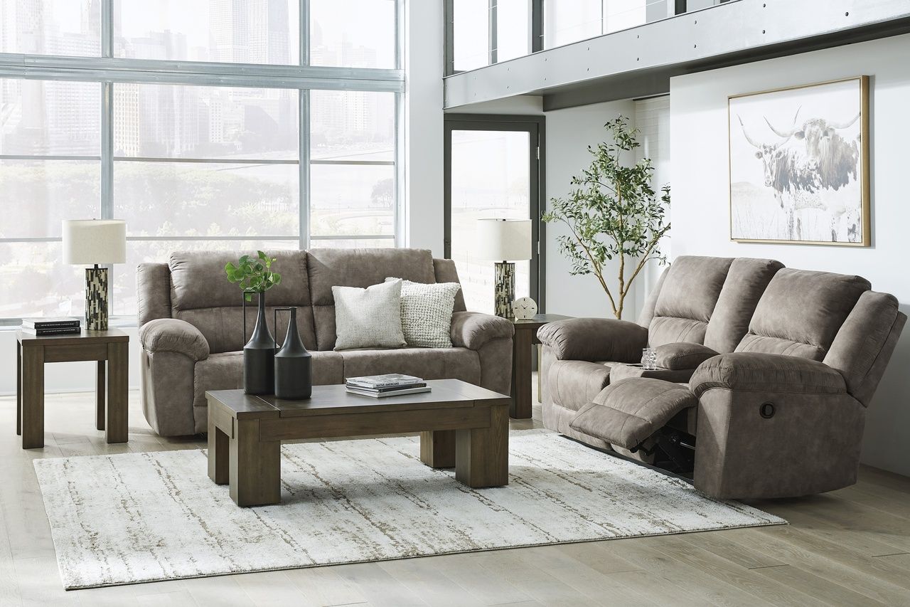 Laresview Reclining Loveseat with Console In Fossil 3720394