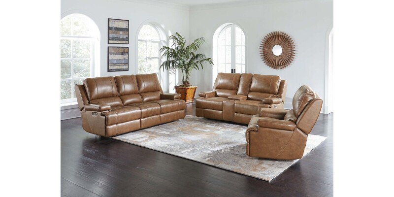 Parsons Leather Power Reclining Loveseat with Center Console 3729PC42U