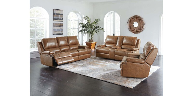 Parsons Leather Power Reclining Loveseat with Center Console 3729PC42U