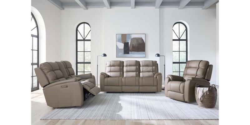 Wendell Leather Power Reclining Loveseat with Center Console 3732PC42D