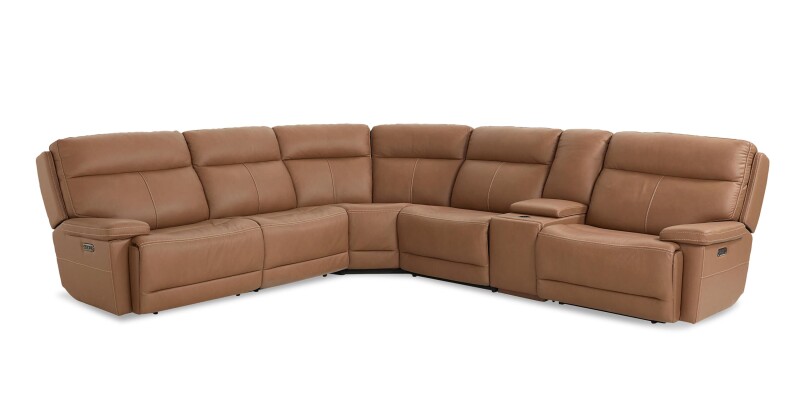 Fletcher Leather Power Reclining Sectional 3733MSECTA