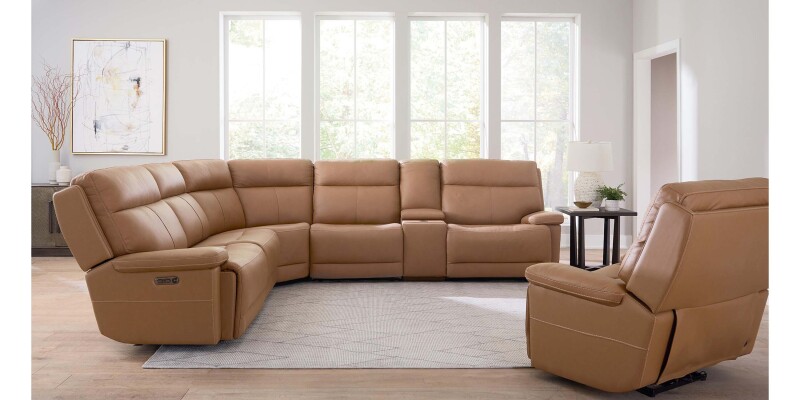 Fletcher Leather Power Reclining Sectional 3733MSECTA