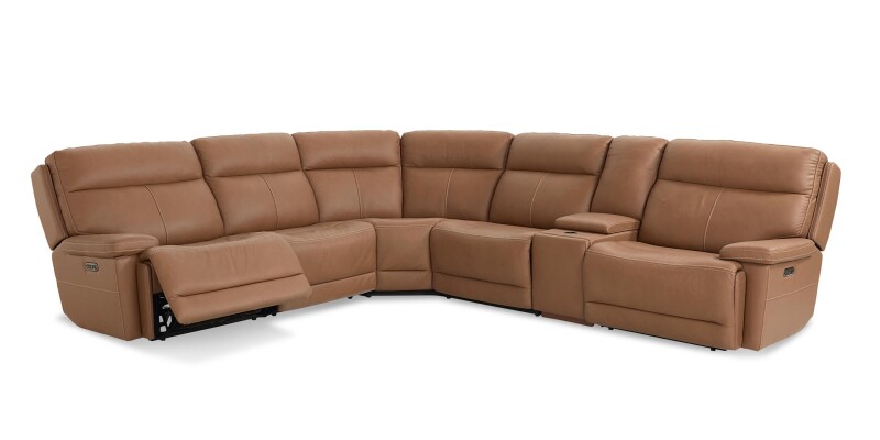 Fletcher Leather Power Reclining Sectional 3733MSECTA