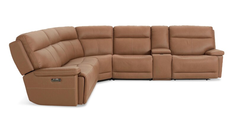 Fletcher Leather Power Reclining Sectional 3733MSECTA