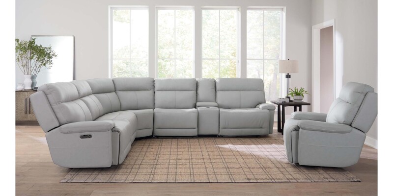 Fletcher Leather Power Reclining Sectional 3733MSECTG