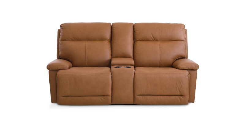 Fletcher Leather Power Reclining Loveseat with Center Console 3733PC42A