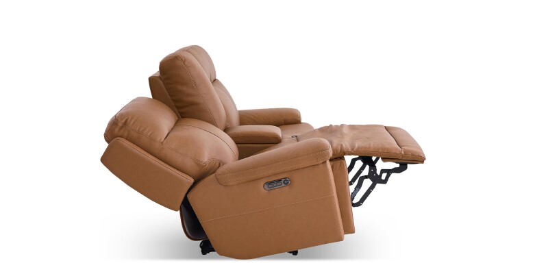 Fletcher Leather Power Reclining Loveseat with Center Console 3733PC42A
