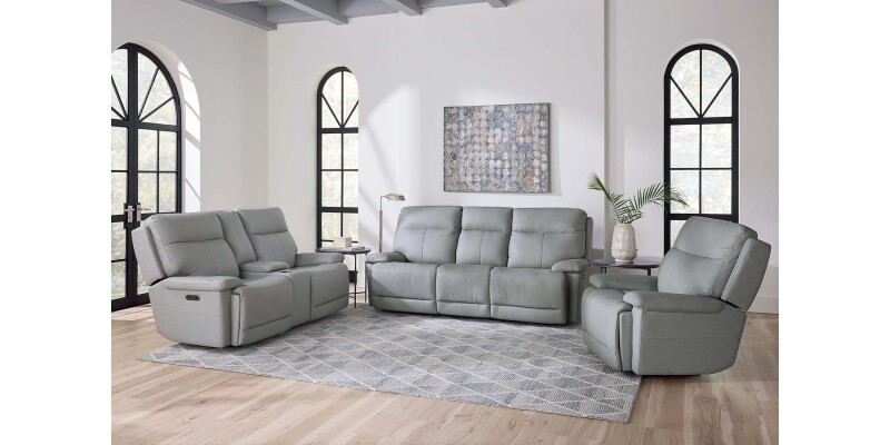 Fletcher Leather Power Reclining Loveseat with Center Console 3733PC42G