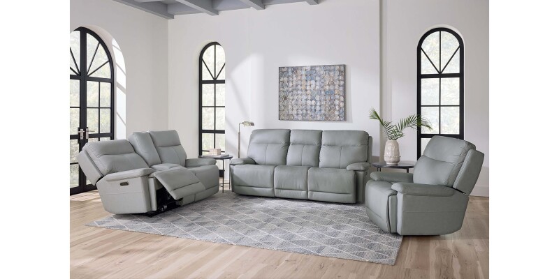 Fletcher Leather Power Reclining Loveseat with Center Console 3733PC42G