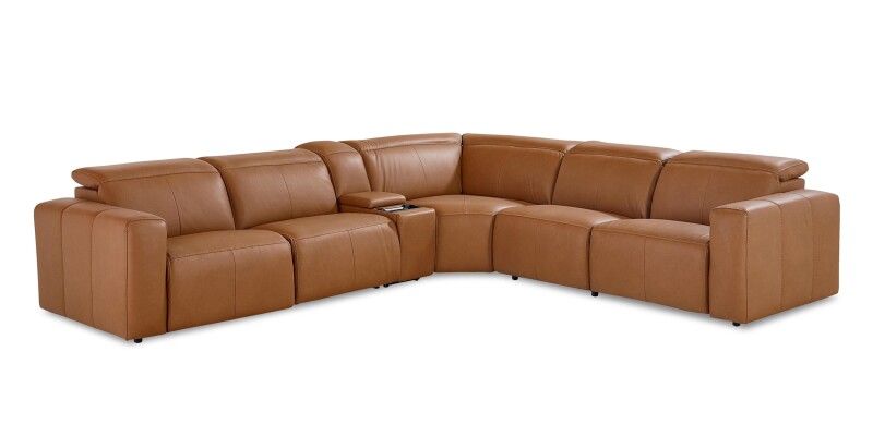 Airy Leather Power Reclining Sectional 3734LSECT6A