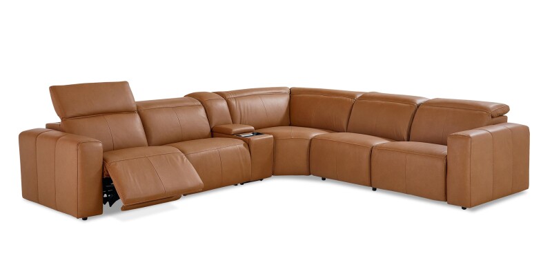 Airy Leather Power Reclining Sectional 3734LSECT6A