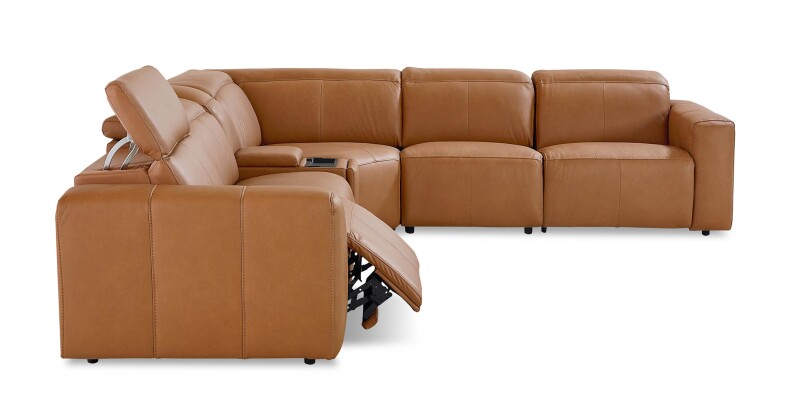 Airy Leather Power Reclining Sectional 3734LSECT6A