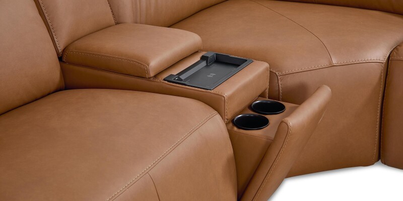 Airy Leather Power Reclining Sectional 3734LSECT6A