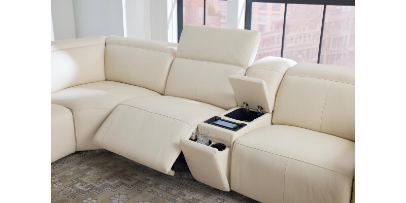 Airy Leather Power Reclining Sectional 3734LSECT6L