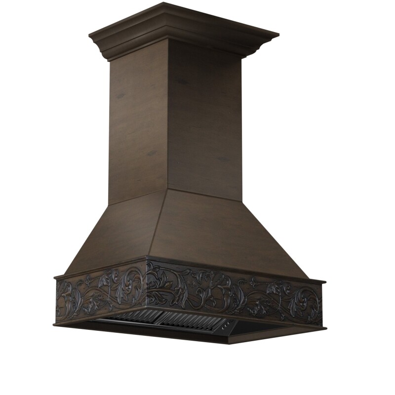 Wooden Wall Mount Range Hood - Includes Dual Remote Motor (373NN-RD) - 30 Inch / 700 373NNRD30