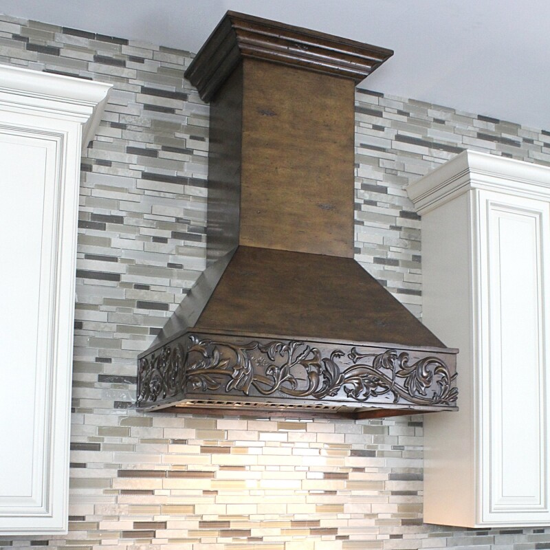 Wooden Wall Mount Range Hood - Includes Dual Remote Motor (373NN-RD) - 30 Inch / 700 373NNRD30
