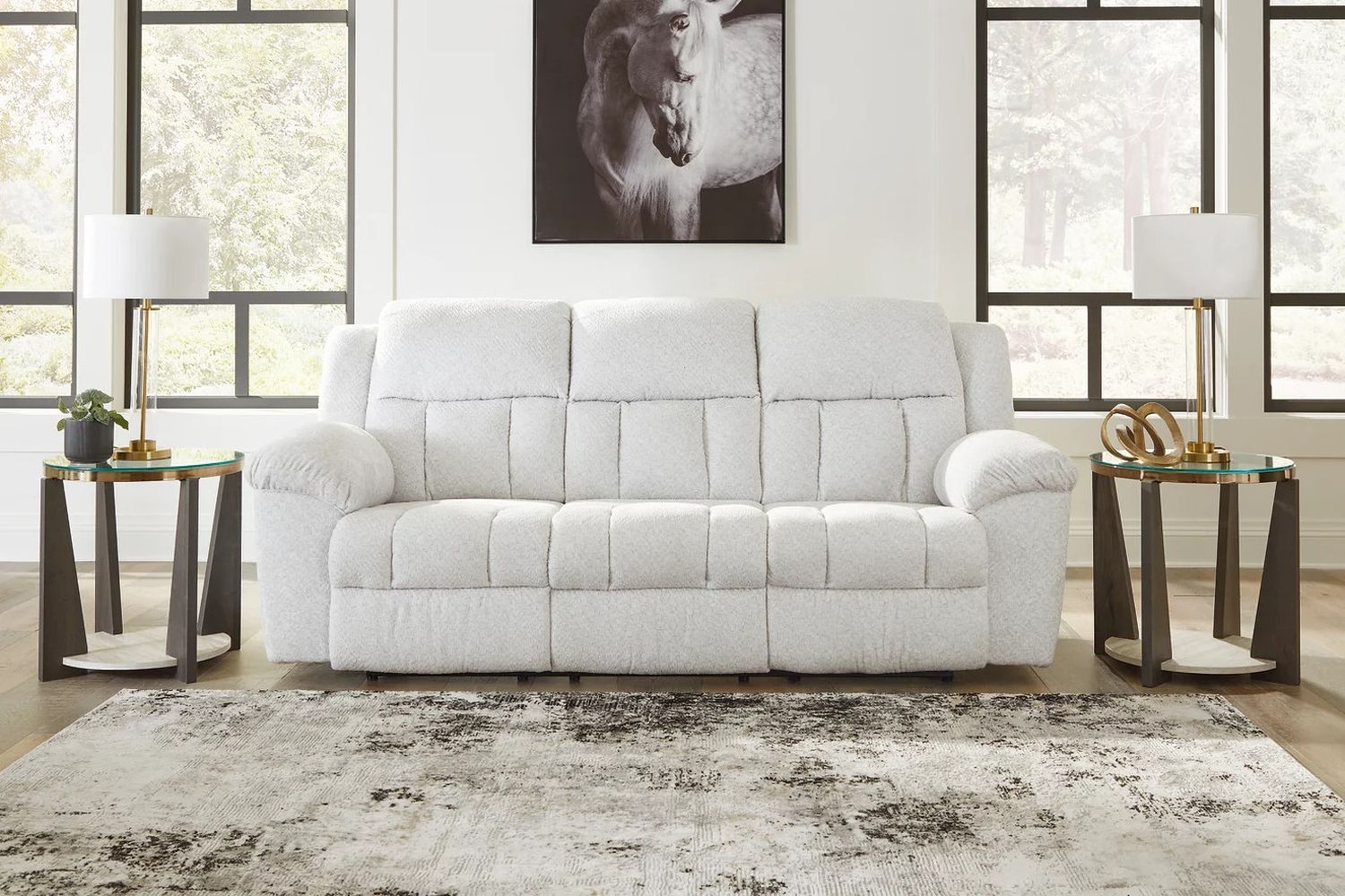 Frohn Reclining Sofa In Snow 3740588