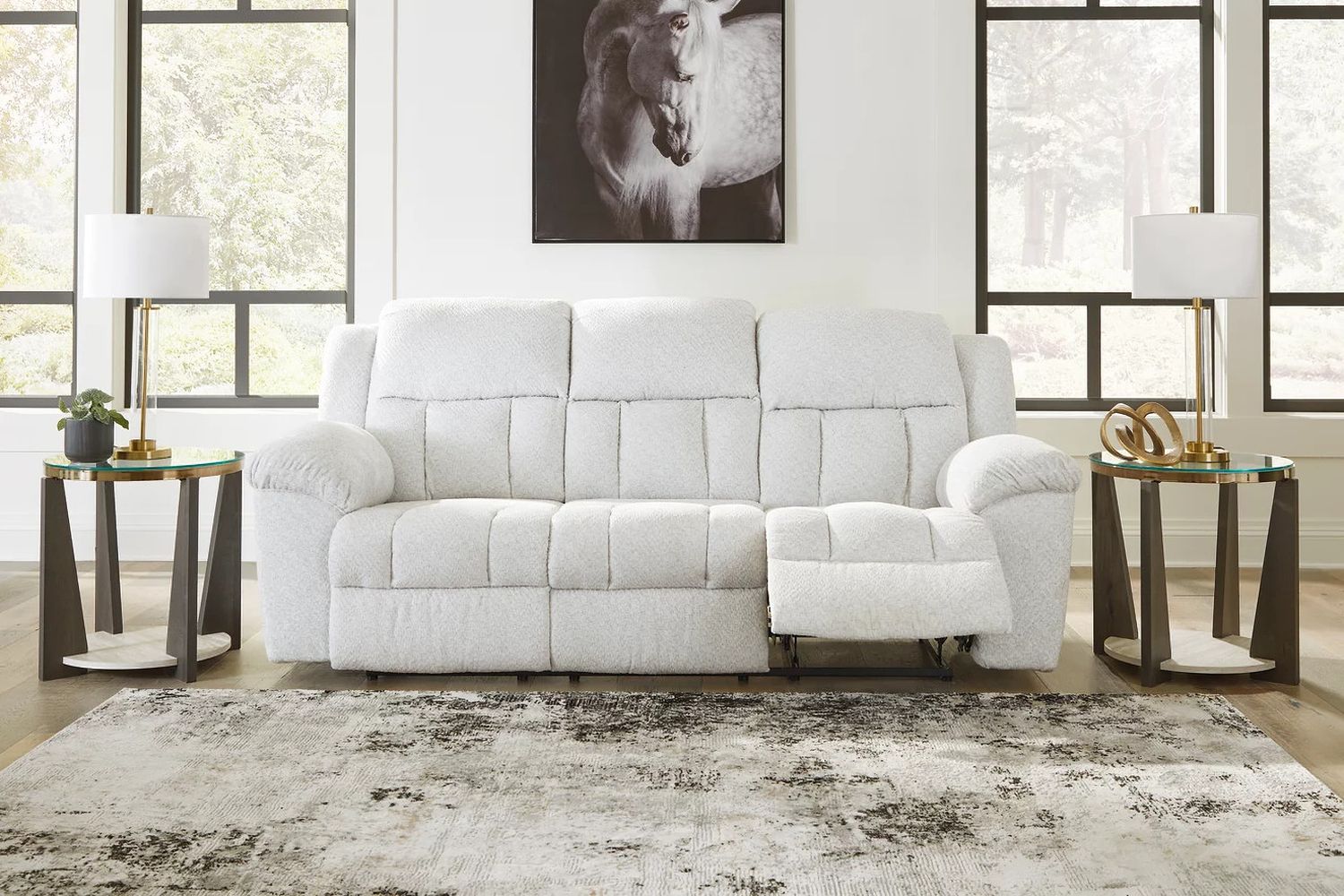 Frohn Reclining Sofa In Snow 3740588