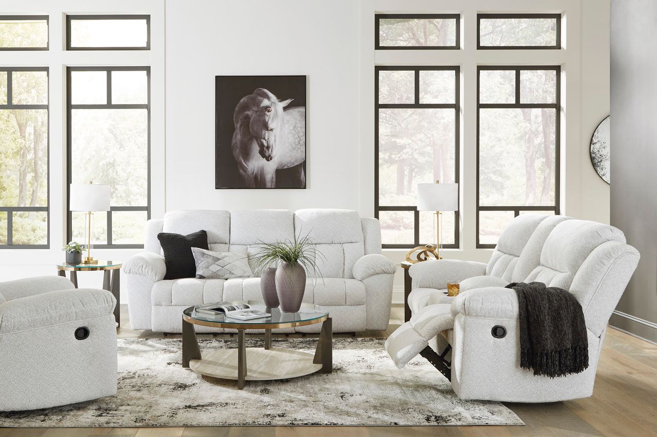 Frohn Reclining Sofa In Snow 3740588