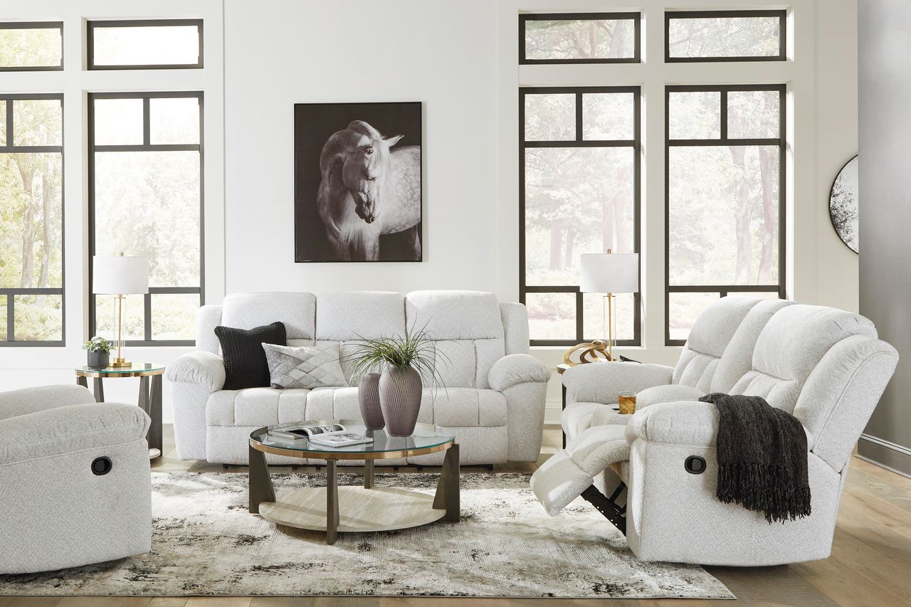 Frohn Reclining Sofa In Snow 3740588