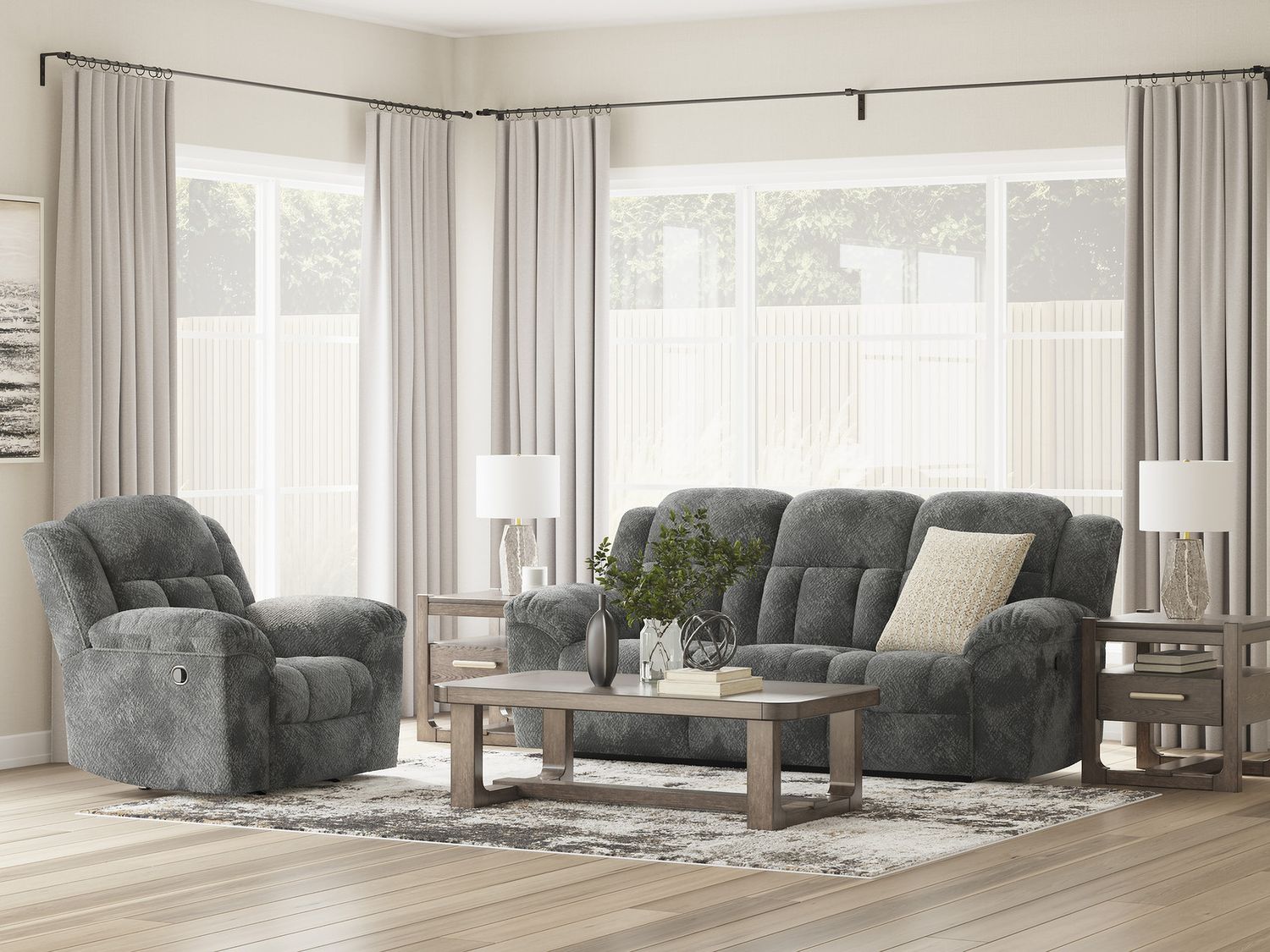 Frohn Reclining Sofa In Graphite 3740688