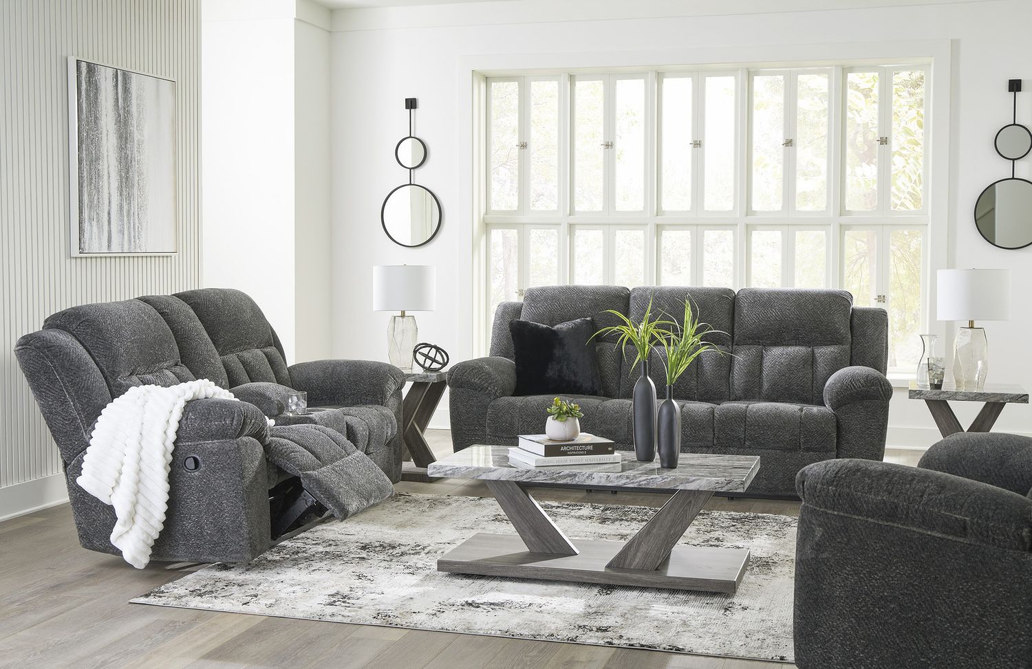 Frohn Reclining Sofa In Graphite 3740688