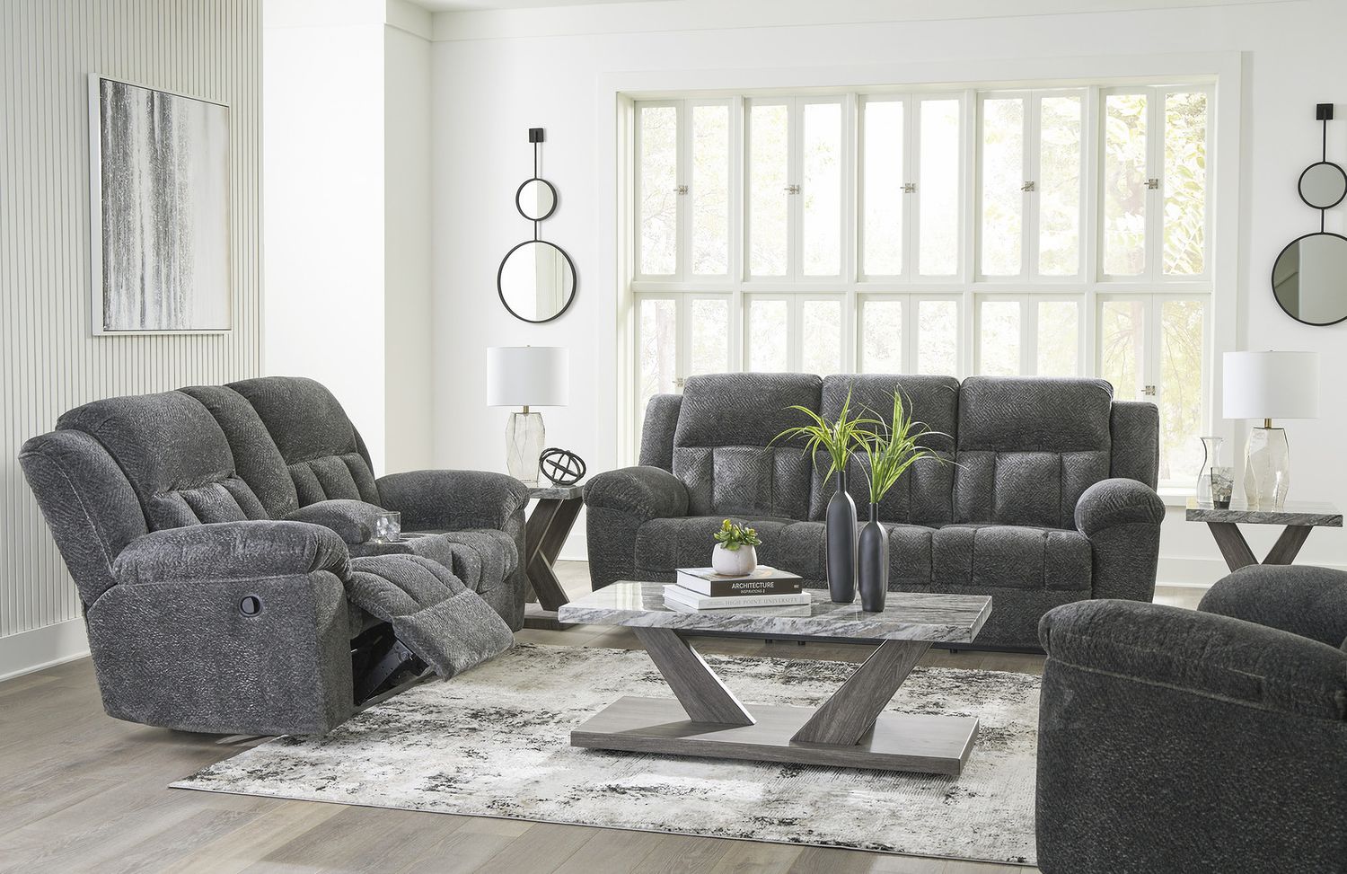 Frohn Reclining Sofa In Graphite 3740688