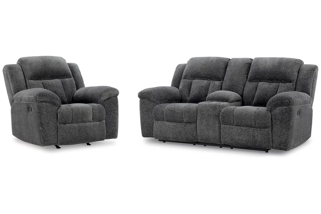 Frohn Reclining Living Room Set In Graphite 37406U3