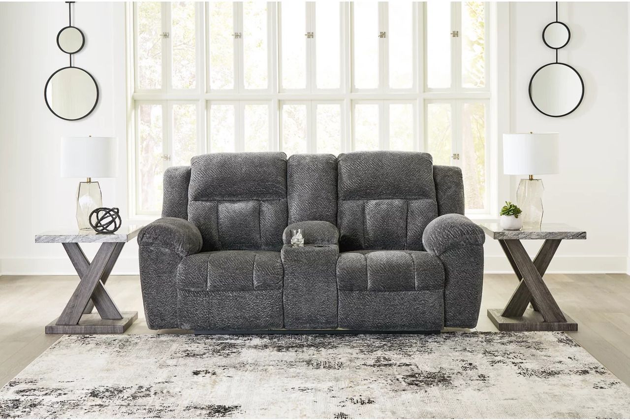 Frohn Reclining Living Room Set In Graphite 37406U3