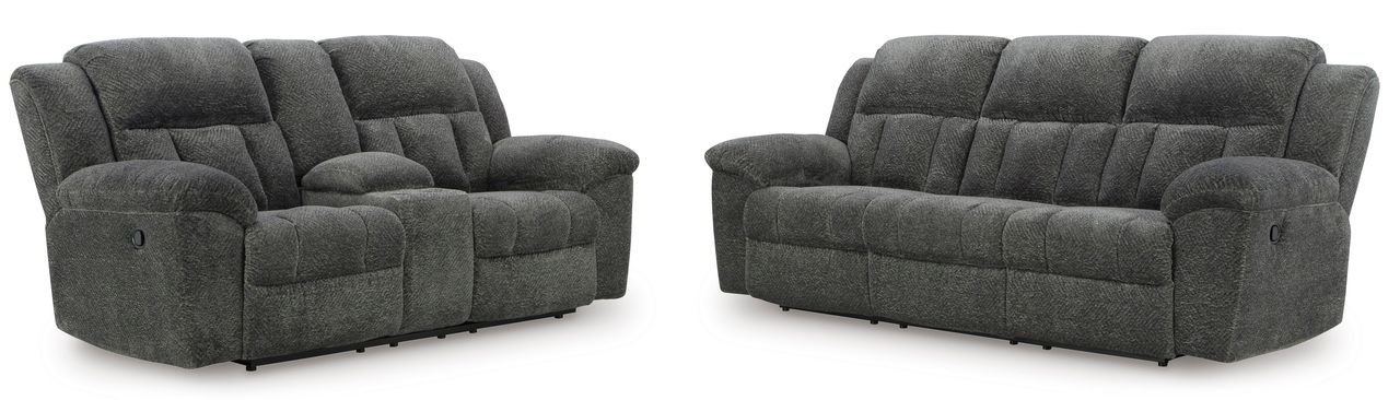 Frohn Reclining Living Room Set In Graphite 37406U3