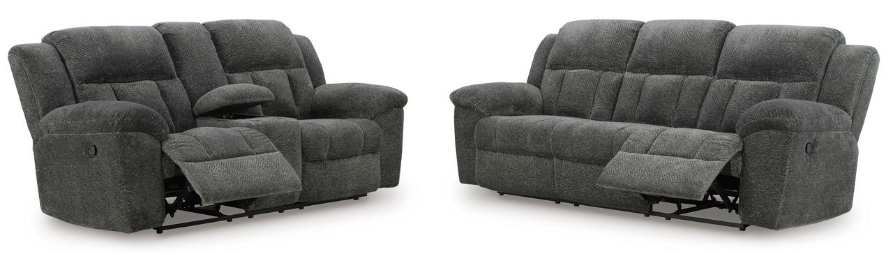 Frohn Reclining Living Room Set In Graphite 37406U3