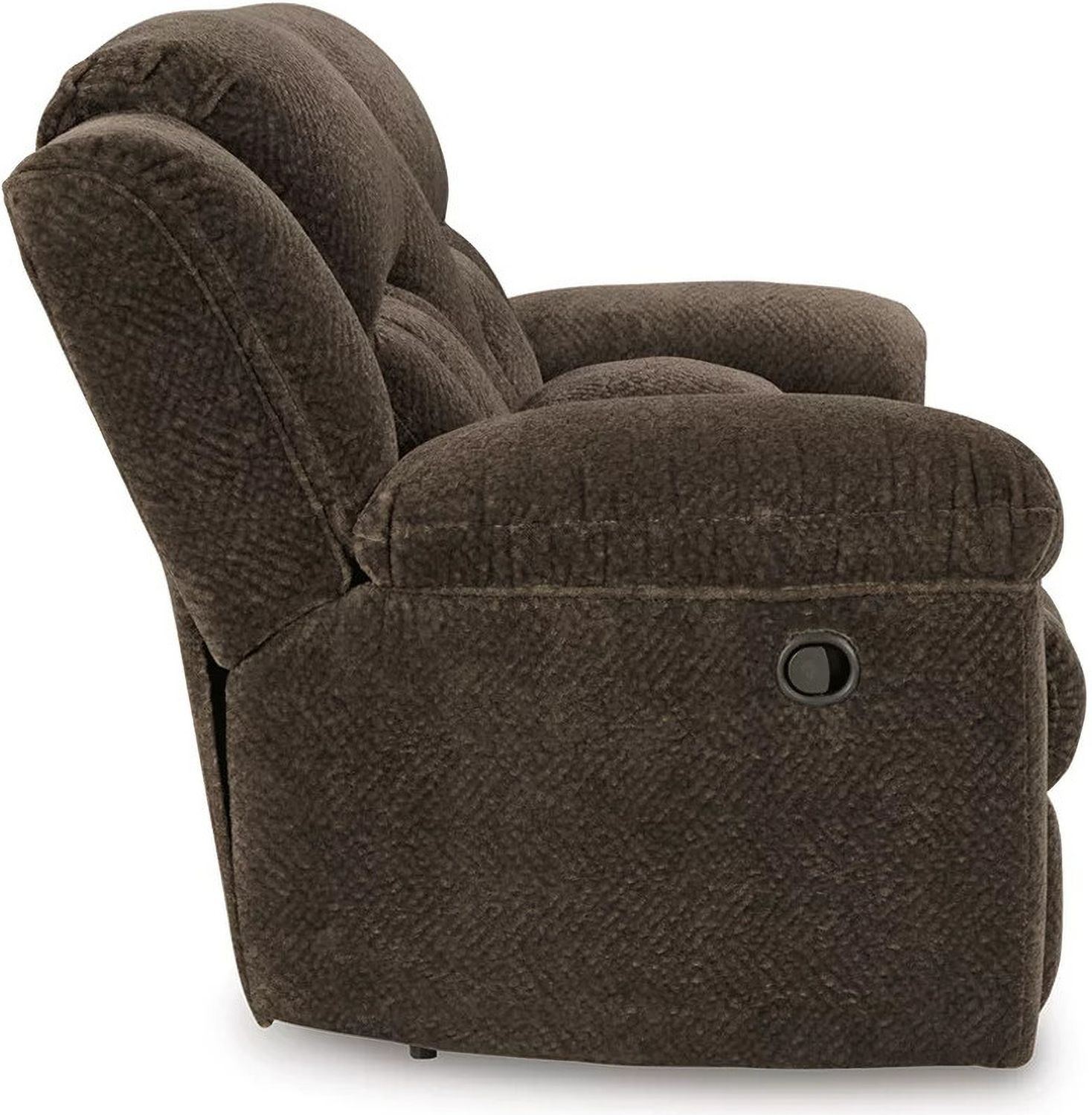 Frohn Reclining Loveseat with Console In Chocolate 3740794