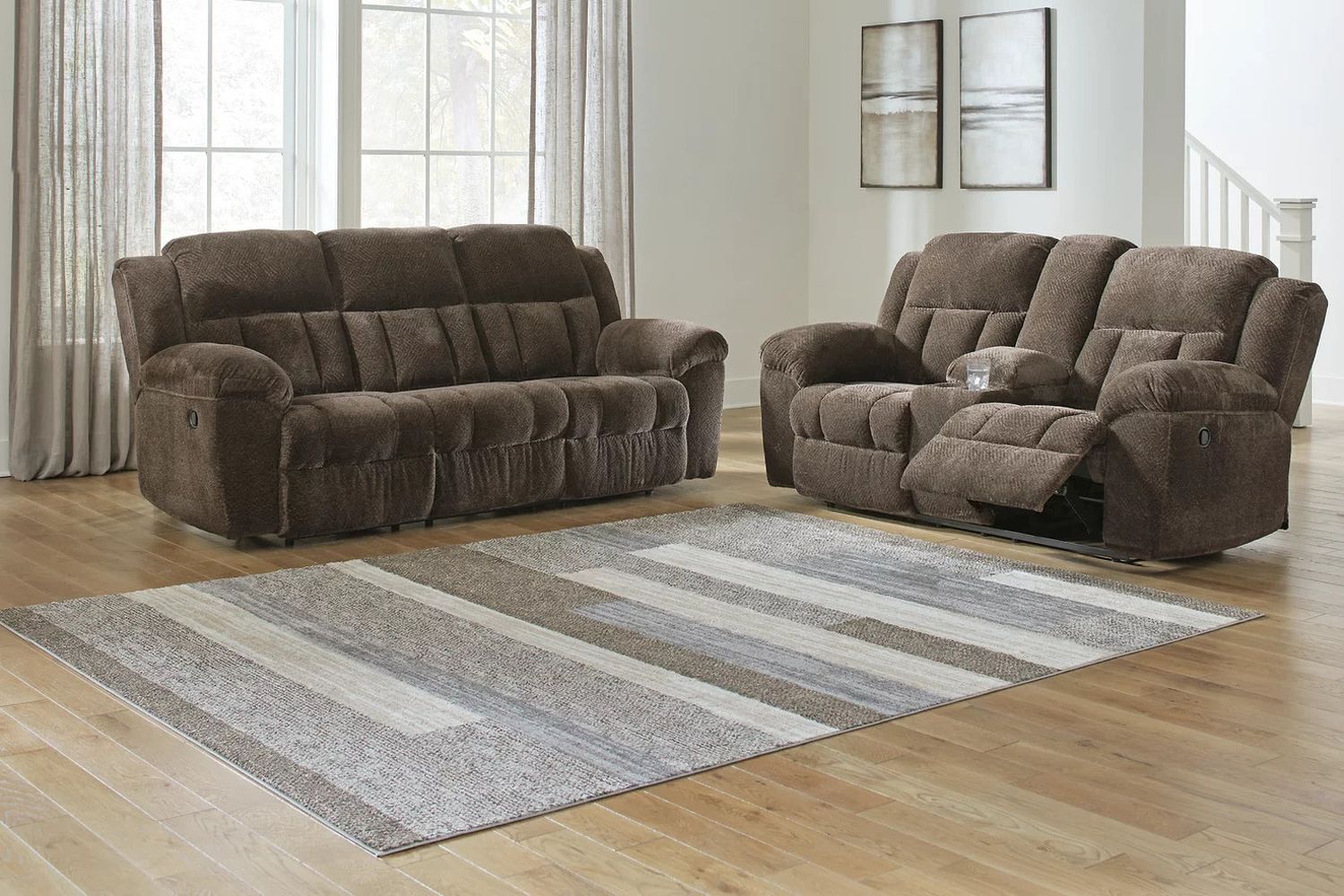 Frohn Reclining Living Room Set In Chocolate 37407U1