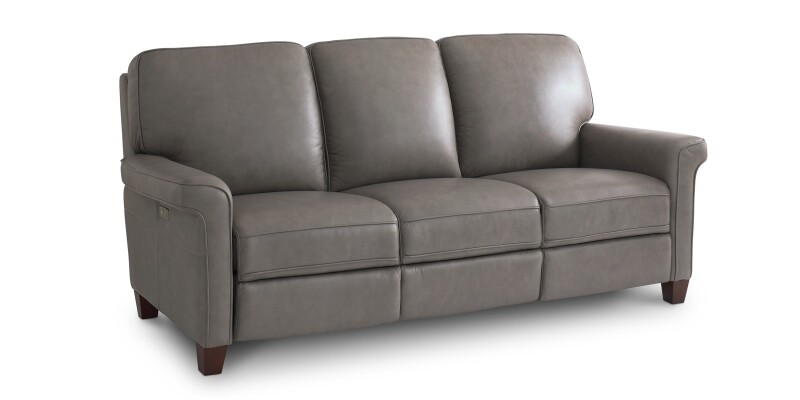 Dixon Leather Roll Club Arm Power Sofa 3744P62G