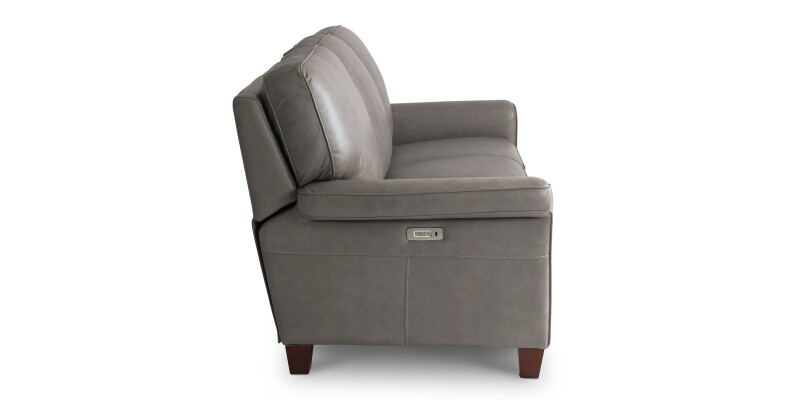 Dixon Leather Roll Club Arm Power Sofa 3744P62G