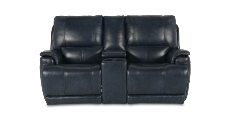 Burlington Leather Power Reclining Loveseat with Center Console 3749PC42N