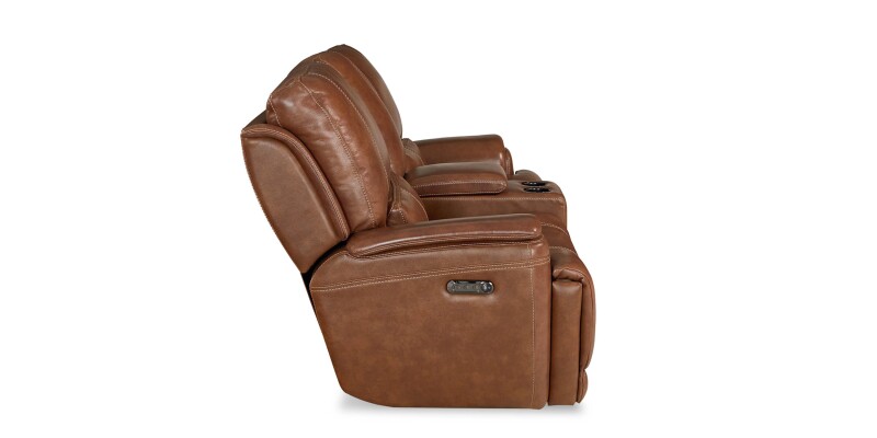 Burlington Leather Power Reclining Loveseat with Center Console 3749PC42U