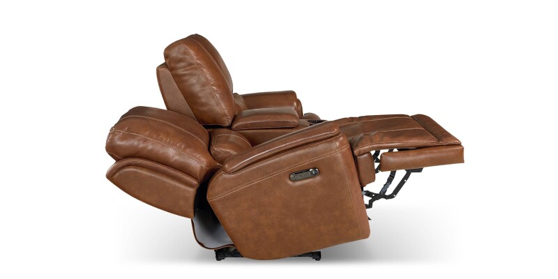 Burlington Leather Power Reclining Loveseat with Center Console 3749PC42U