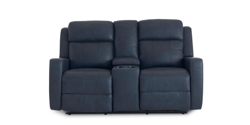 Norwood Leather Power Reclining Loveseat with Center Console 3752PC42S