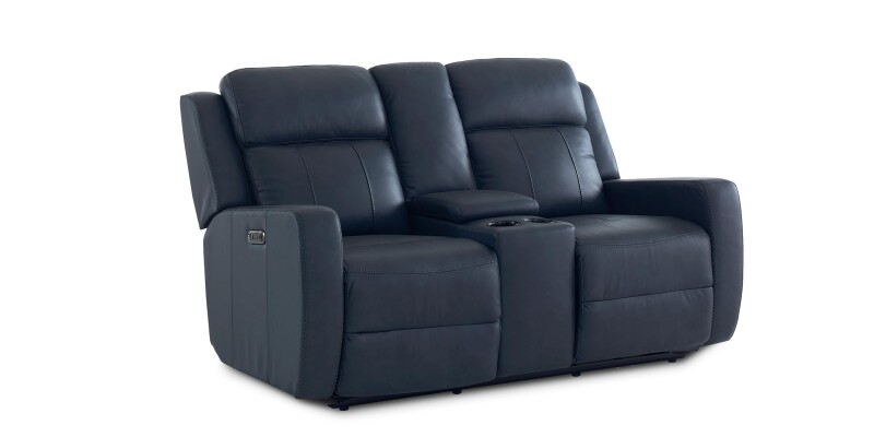 Norwood Leather Power Reclining Loveseat with Center Console 3752PC42S